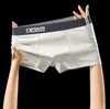 Cueca Boxer Masculina de Algodão de Xinjiang Algodão Puro Respirável Bloco de Cores Cintura Média Shorts Íntimos Masculinos