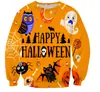 Suéter Divertido de Halloween con Elementos de Dibujos Animados para Hombres y Mujeres Transfronterizo, Suéter Festivo, Tops con Estampado 3D de Terror para Niños