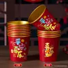 Vasos de Papel Desechables Espesos del Año de la Oveja, Vasos Festivos Estilo Chino con Lámina Dorada, Vasos de Papel de Año Nuevo para Uso Doméstico, Adecuados para Bebidas Calientes y Frías, Tazas de Té
