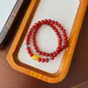 Loja de Fábrica Pulseira de Ágata Vermelha e Amarela por Ano de Nascimento, Design de Nicho, Estilo Chinês, Inspirado em Zen, Novo Estilo Retro Chinês, Disponível para Dropshipping