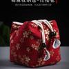Bolsa de Algodón y Lino Bolsa de Almacenamiento Estilo Chino Vintage Bolsa Pequeña de Tela Cerámica Teteras Taza de Té Bolsa Portátil de Viaje Bisel Bolsa para Taza de Té
