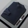 Nuevo suéter de cachemira para hombre de otoño e invierno, cuello medio alto, jersey, top holgado de manga larga, camiseta interior cálida de punto, venta al por mayor de suéteres