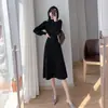 Foto Real de Suéter de Punto de Estilo Coreano para Mujer, Cuello Medio Alto, Longitud Media hasta la Rodilla, para Capa Interior, Otoño e Invierno 2025