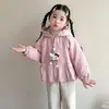 Abrigo de Algodón Grueso con Forro de Terciopelo para Niñas con Capucha Invierno Dulce Chaqueta de Algodón con Cremallera de Princesa Ropa de Abrigo Top Cálido para Niños