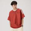 Primavera e verão padrão diamante solto legal impressão manga curta top verão solto na moda gola redonda all-match casual t-shirt