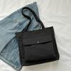 Bolso Casual Simple de Nuevo Estilo para Mujer Estilo Coreano Artístico Color Sólido Bolso de Hombro para Estudiante Gran Capacidad Bolso para Clases de Tutoría Transfronterizo