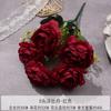 Flores Artificiales con 5 Cabezas de Peonías, Flores Falsas para Arreglos de Piso, Decoraciones para Salón de Bodas, Arreglos de Flores de Plástico, Decoración de Arte Floral con un Toque de Lujo