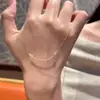 Prata de lei S925, banhado a ouro rosa, cheio de diamantes, colar de rosto sorridente, design de luxo leve para mulheres, de alta qualidade, requintado, corrente de clavícula versátil