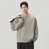 Sudadera Henley de Hilo Floral Pesado para Hombre Anyang 370g Otoño/Invierno 2026 Nueva Simple Pulóver Manga Larga Camiseta Base