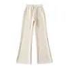 Pantalones Acampanados Sueltos de Moda para Mujer, Otoño e Invierno, Forrados de Felpa, Engrosados, Cintura Alta Elástica, Pierna Ancha, Alargan las Piernas, Pantalones Deportivos Casuales