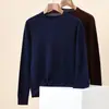Suéter Hengyuanxiang 100% Lana Pura para Hombre Otoño e Invierno 2025 Nuevo Suéter de Color Sólido con Cuello Redondo Camiseta Interior para Hombre