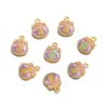 Liga Rosa Roxa Pingente Gota de Óleo Borboleta Cuia Pingente com Trava de Segurança Pulseira Colar Joias Artesanais DIY Pingente
