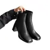 Botas estilo Martin grossas e quentes, forradas com fleece, para mulheres, coleção outono/inverno 2026, bico quadrado, elegantes, versáteis e que afinam a silhueta