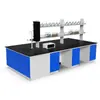 Bancada de Experimento de Fábrica Bancada de Laboratório Bancada de Trabalho Capela de Exaustão Totalmente em Aço Mesa Lateral para Operação Experimental Estante para Reagentes Químicos