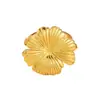 Anel Geométrico Minimalista Ajustável em Aço Inoxidável Banhado a Ouro com Design Irregular em Forma de Flor, Moda Europeia e Americana, Acabamento de Alta Qualidade