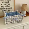 Bonita cesta de almacenamiento acolchada para escritorio, cesta de almacenamiento, caja de almacenamiento, bolsa organizadora para cosméticos, bocadillos y artículos pequeños