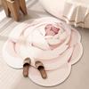 Felpudo de Entrada con Flor de Rosa Felpudo de Piso para Baño Inodoro Entrada Barro de Diatomeas Absorbente de Agua Antideslizante Felpudo para Pies Felpudo de Piso para Baño