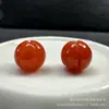 Venta al por mayor de fábrica cuentas de calabaza roja color esmeralda 10 mm cuentas redondas talladas material de accesorios para tejer a mano DIY