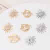 Colgante de sol y planeta cósmico de oro auténtico de 18 quilates con cuentas perforadas, joyería DIY, pendientes, pulseras y accesorios de joyería.
