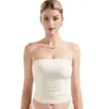 Top Tubo Dupla Camada Estilo Europeu e Americano, Puro e Elegante, Design Transfronteiriço, Curto e Ajustado ao Corpo, Roupa Feminina Sexy e na Moda