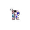 Acessórios para joias DIY pingente de superfície de diamante de 15 mm cor pingente de 26 letras em inglês pingente de pulseira pingente de roupa pingente