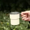 Taza plegable taza de café de acero inoxidable 304 taza para camping al aire libre taza con asa taza escalonada taza de mano letras