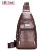 Nova bolsa de peito masculina em couro PU de grande capacidade, bolsa mensageira de peito à prova d'água, bolsa de ombro para negócios, lazer ao ar livre, atacado