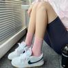 Calcetines para Mujer de Algodón Puro Primavera y Verano Estilo Coreano Rosa Estilo Suave Calcetas de Chica Japonesa Absorbentes de Sudor Color Sólido Boca Suelta Calcetines para Apilar Calcetines de Luna