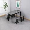 Mesa de comedor y silla de acero inoxidable para cantina, taburete colgante, unidad escolar, comedor para personal de fábrica, combinación de mesa y silla para 4/6 personas