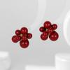 Pendientes de hilo de uva con cuentas rojas de Año Nuevo para mujer, aretes de moda nicho de alto sentido, aretes elegantes de tobillo rojos de lujo ligeros