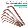 Chave Allen Hexagonal em Polegadas Conjunto Único com Cabeça Esférica Estendida 1/645/641/81/43/8 Aço Ferramenta S2