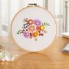 Lu Bordado Bordado Hecho a Mano diy Paquete de Ejercicios para Principiantes Pintura Decorativa para Sala de Estar Nórdico Flores Primarias y Flores Set de Agujas
