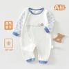 Mono de verano fino para bebé manga larga ropa para aire acondicionado pijamas para recién nacidos clase A algodón de oxígeno helado transpirable costura sin huesos