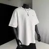 Camiseta de Manga Corta de Marca Americana de Moda para Hombre en Verano, Transpirable, Casual, Holgada, Cuello Redondo, Manga Media, Bordada, Camiseta Juvenil Talla Grande