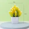 Flores Artificiais de Simulação Decorações Criativas para Mesa de Casa Flores de Plástico Grama Artificial Plantas Verdes Decorações de Interior Mini Decorações Bonsai