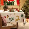 Toalha de Mesa de Natal com Atmosfera Festiva, Toalha de Mesa Estilo Ins Vermelha, À Prova d'Água e de Óleo, Toque de Luxo Leve e de Alta Qualidade, Toalha para Mesa de Centro, Toalha para Mesa de Jantar