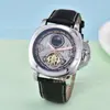 Dropshipping Forsining Esqueleto Completo Correa de Cuero Genuino Impermeable Reloj Mecánico Automático para Hombre Reloj para Hombre