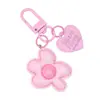 Llavero Anillo de Flor Corazón Color Caramelo Acrílico Llavero Colgante de Bolso Accesorios Pequeños Venta al por Mayor