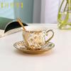 Conjunto de Xícara e Pires para Café em Porcelana Óssea Escandinava Copo de Água Cerâmico Doméstico Xícara Criativa para Café da Manhã Retrô Europeu Afternoon Shihai