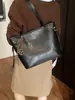 Bolsa Retro Escarchada de Gran Capacidad para Mujer 2025 Nuevo Estilo Bolso de Hombro Versátil para Ir al Trabajo Bolso Tote Tipo Cubo