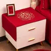 Funda de Tela para Mesita de Noche de Boda, Decoración Festiva Roja para el Dormitorio Nupcial, Mantel para Mesa de Café, Funda de Tela con Caracteres de Doble Felicidad para Boda