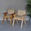 OMEAN Chandigarh Madera Maciza Nórdica Ratán Comedor Hogar Silla con Respaldo Retro Diseño Silla de Ocio Madera de Fresno