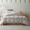 Conjunto de Quatro Peças de Algodão Escovado Estilo Pastoral de Outono e Inverno Estampado Moda Amigável à Pele Quente Capa de Edredom Lençóis e Cama de Algodão Puro