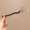 Nuevo Pasador de Estilo Chino con un Toque Vintage, Pasador de Madera Negra de Alta Gama para Mujer, Accesorio para el Cabello con Borla, Palillo para el Cabello, Nuevo Modelo 2026