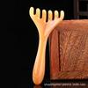 Peine de masaje de asta, peine de masaje meridiano, peine de madera de seis garras para raspar la punta del cabezal, peine de asta meridiano, masajeador de cabello
