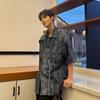 Camiseta Lavada Tie-Dye Gradiente Ombreira Masculina Estilo Americano Retrô Perfil Senso de Alta Qualidade Senso de Design de Nicho Camiseta de Manga Curta Moderna
