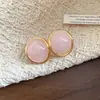 Pendientes de Botón Ovalados de Resina Aguja de Plata Estilo Retro Maillard Pendientes Exquisitos Lujo Ligero de Alta Gama Accesorios Versátiles para Pendientes Venta al por Mayor