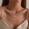 Collar Europeo y Americano Único de Acero de Titanio Lava Simple de Alta Gama Retro Elegante Cadena Clavicular Nicho Lujo Ligero Accesorios Celebridad de Internet