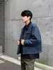 Jaqueta de trabalho americana retro de fronteira Detroit, nova coleção primavera/outono, acabamento lavado e desgastado, caimento solto, estilo curto, masculina