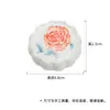 Conjunto de Tampa de Porcelana Branca com Lama de Jade Verde Pintado à Mão com Flor de Rosa Conjunto de Chá Kung Fu Bule em Formato de Flor de Cerâmica Base Acessórios